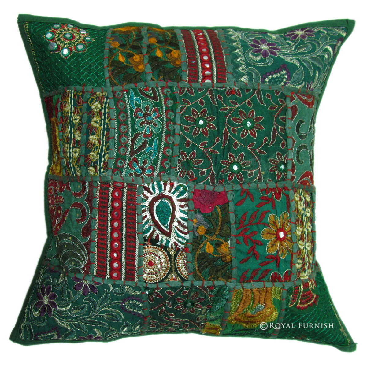 Decorative & Accent Indian Patchwork Sari Throw Pillow Case