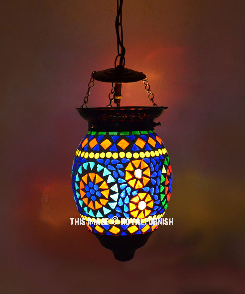 spille klaver Republik grit Antique Mosaic Ceiling Hanging Turkish Moroccan Lamp Light Fixture 6X8 -  RoyalFurnish.com