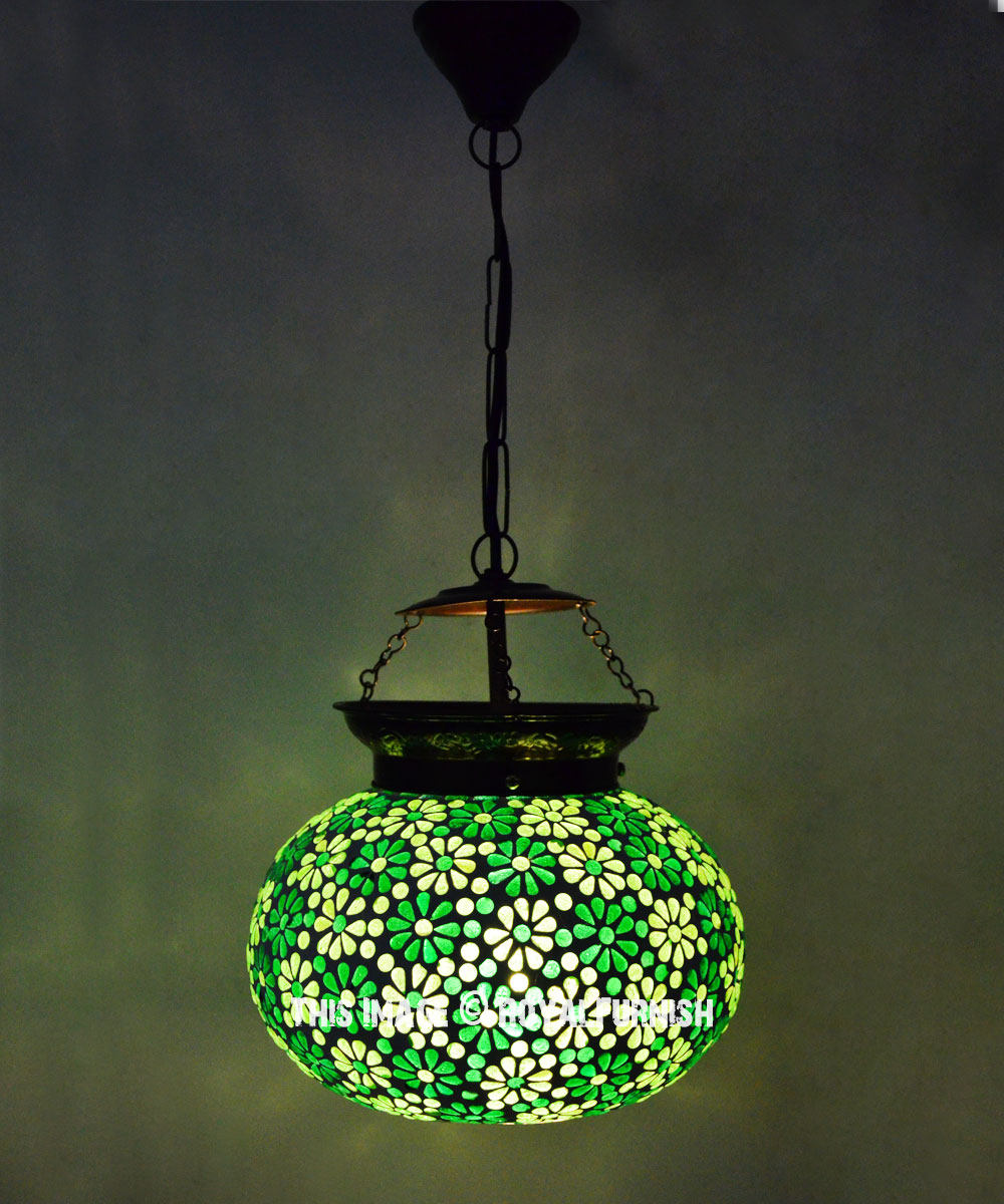 Boho Decorative Mosaic Hanging Pendent Light Lamp Royalfurnish Com