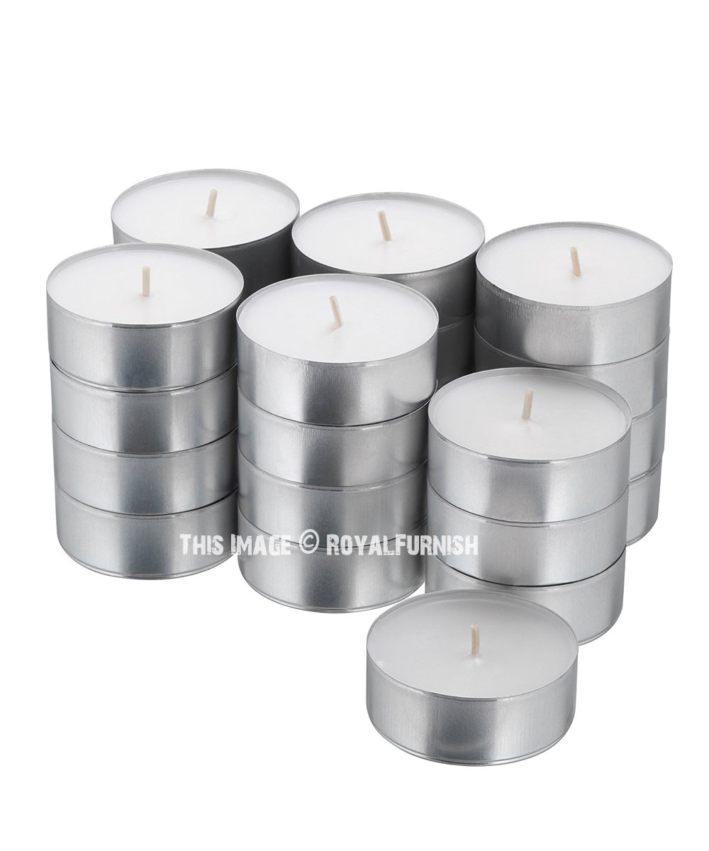 Unscented White Tea Light Candles, Votive Candles Set of 50