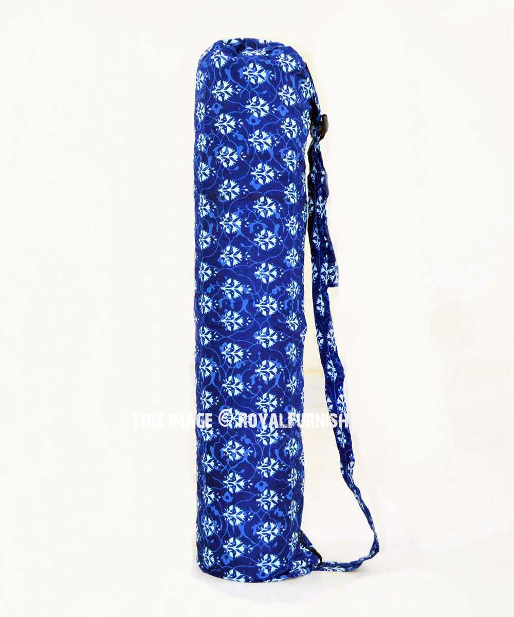 Purple Tribal Lifestyle Printed Cotton Boho Yoga Mat Bag 