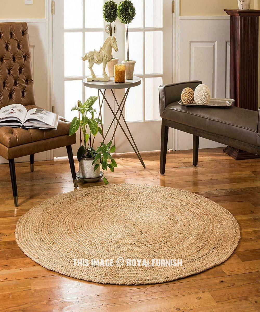 Yellow Oval Jute Rug, Hand Braided Area Jute Rug, Vintage Rug For