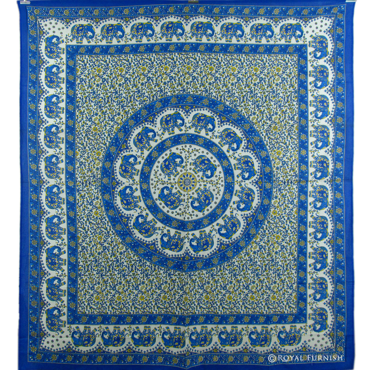 Blue Indian Elephant Mandala Dorm Decor Tapestry Wall Hanging ...