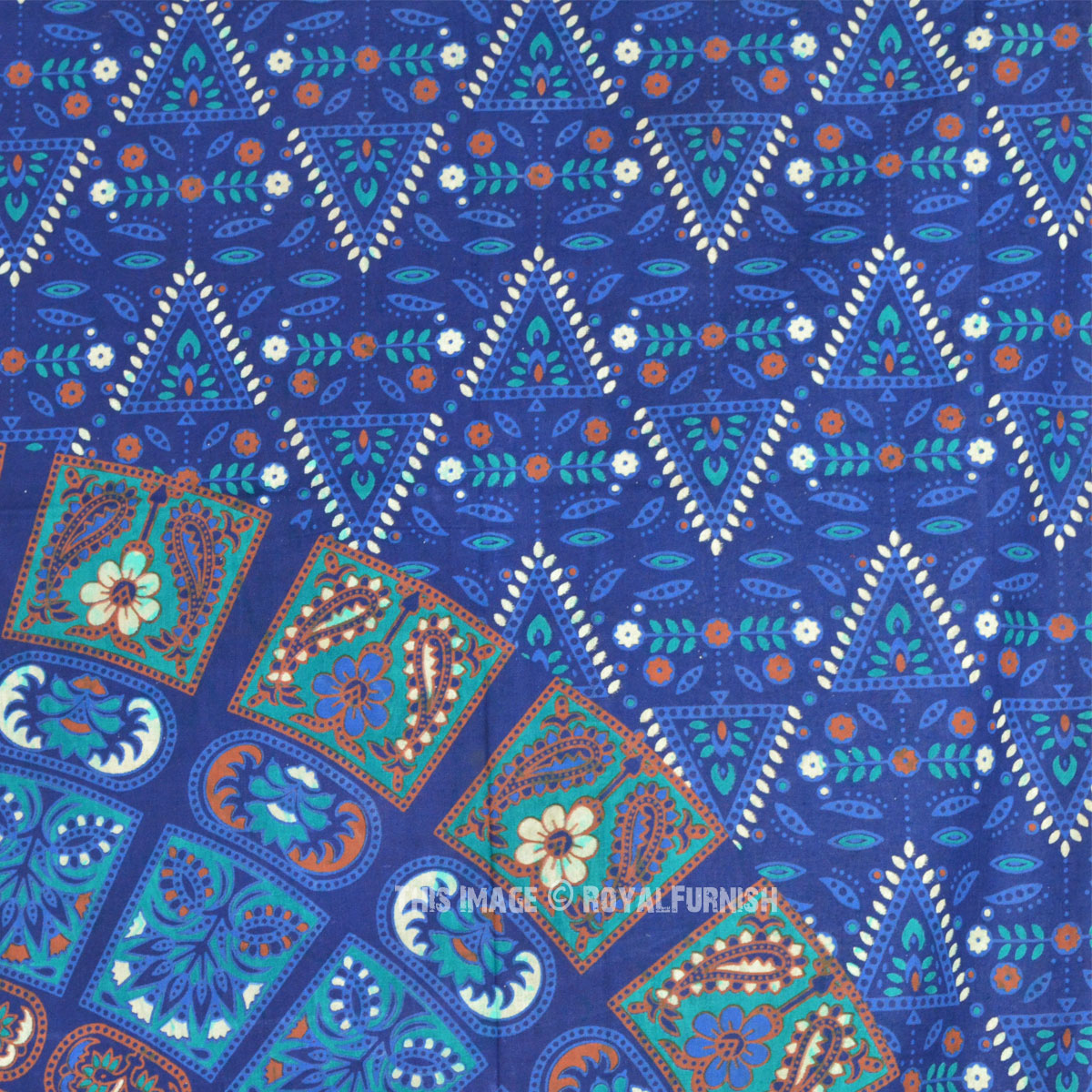 Blue Medallion Mandala Tapestry, Boho Wall Hanging Bed Cover ...