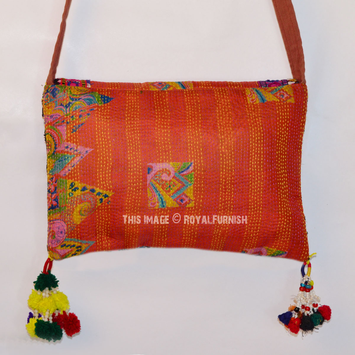 Purple Tribal Lifestyle Printed Cotton Boho Yoga Mat Bag