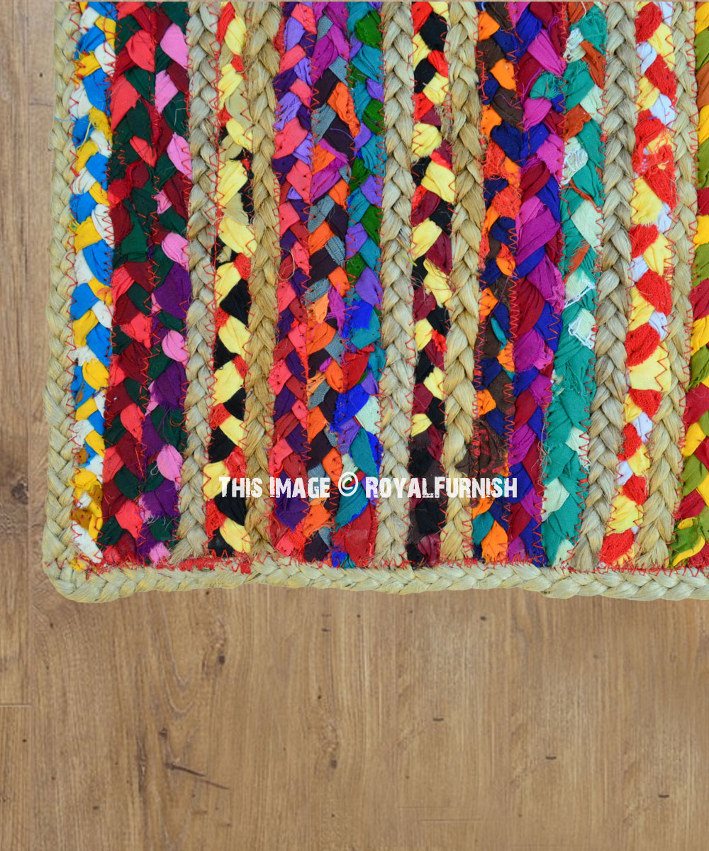 Colorful Jute Braided Rug 3X5 Ft