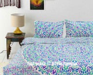 White Multi Shrubs and Hedge Plants Theme Duvet Cover Set with 2 Pillow Covers