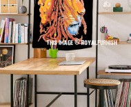 Black Multi Bob Marley Lion Face Rasta Reggae Poster Tapestry