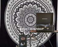 Black & White Bohemian Dreams Mandala Throw Bedspread Wall Tapestry