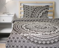 Gray & Black Goddess Twin Bohemian Mandala Bedding Duvet Cover Set with 1 Pillow Sham