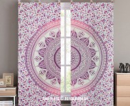 Pink And Purple Saros Ombre Mandala Tapestry Curtain Panel Pair
