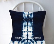 Dark Blue Straight & Skew Line Shibori Indigo Throw Pillow Case 16x16 Inch