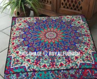 Red & Blue Star World Square Floor Pillow Cover, Boho Pets Bed Cover