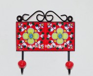 Multi Colorful Decorative Hand Painted Ceramic Wall Hook