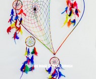 Large Size Colorful Love Heart Dream Catcher Wall Hanging