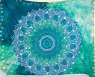 Sea Green Bohochic Mandala Wall Tapestry