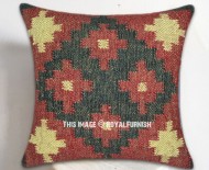 Traditional Style Kilim Jute Rug Pillow Cover 16" Inch