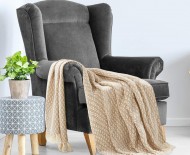 Yellow Beige Diamond Pattern Boho Cotton Throw Blanket with Tassel Fringes - 50 x 70 Inch for Everyday Use