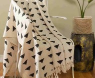 Triangles Printed Boho Cotton Throw Blanket - 50X70 Inch