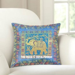 Indian Silk Brocade Pillows & Sari Pillows - Royal Furnish